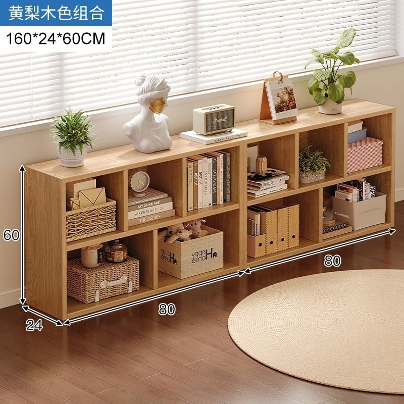 Bookshelf storage rack simple floor-standing wall-mounted storage cabinet rental house multi-layer living room for home bedroom small bookcase