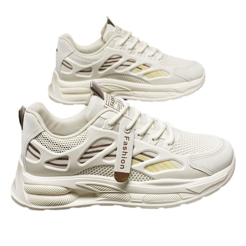 2025 spring new men's breathable mesh sneakers - trendy, versatile chunky sole athletic shoes - casual dad shoes