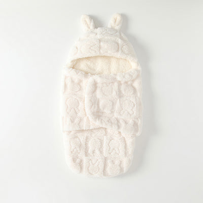 0-12 months baby autumn/winter thickened anti-startle sleep sack, coral fleece newborn swaddle, baby outdoor anti-kick blanket