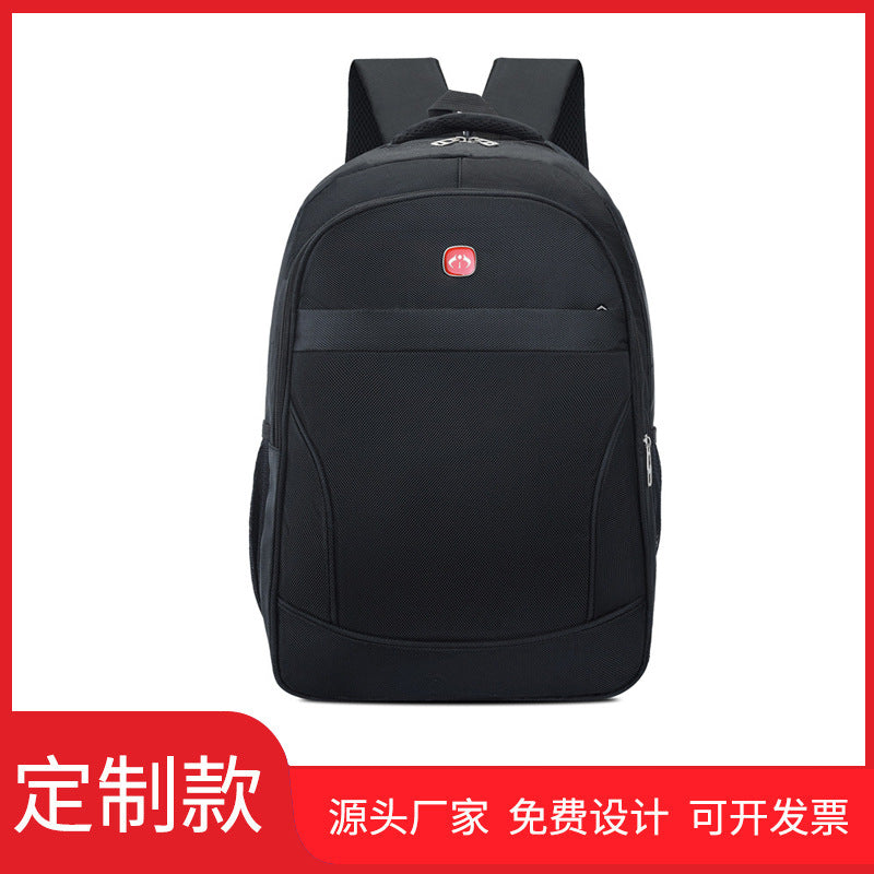 School bag customization Small batch logo Men's computer bag Large capacity black backpack Business backpack, commuting