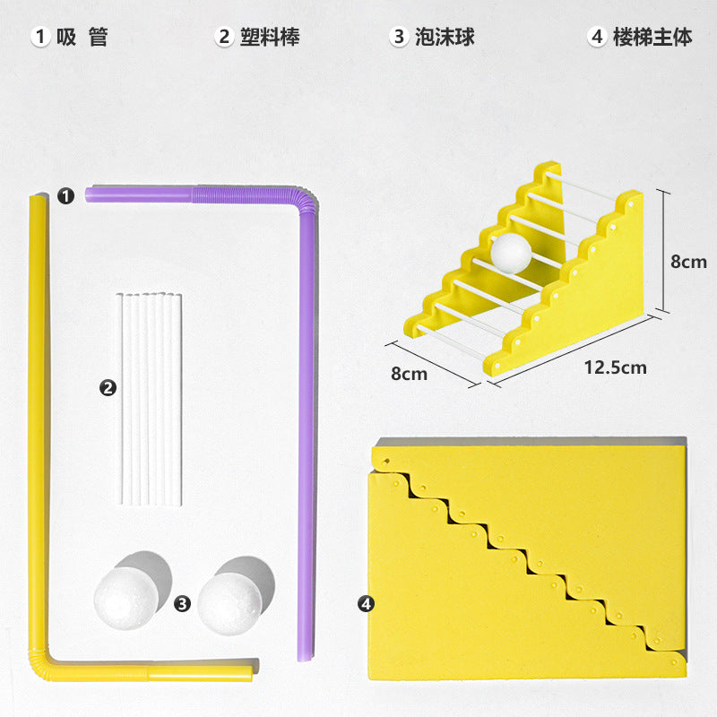 Ball climbing stairs Science and technology small production learning experimental handmade DIY children primary school students creative invention material package