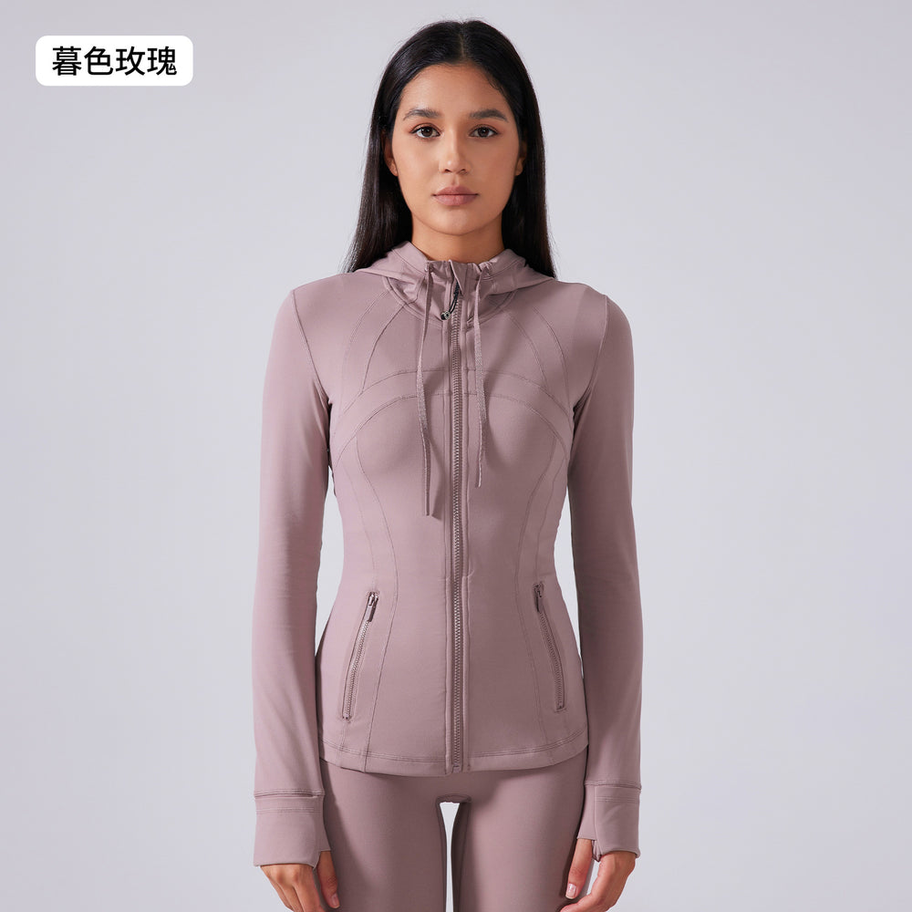 Women's yoga jacket - new hooded drawstring jacket, slim fit, versatile, slimming, running, sports & fitness apparel daw204