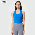Spring/summer new racerback yoga top - versatile cropped workout tank for women (d25032)