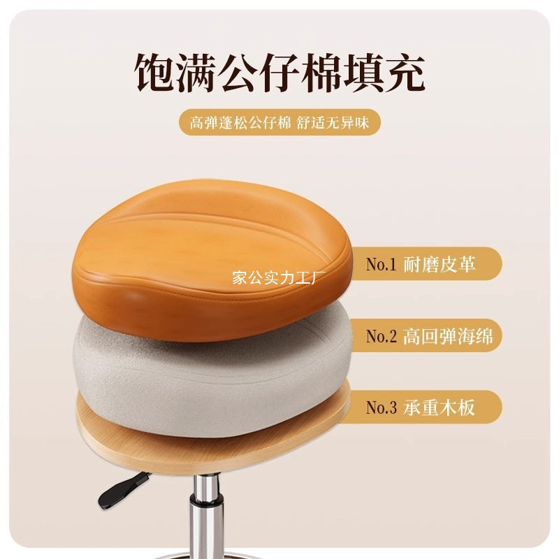 Saddle Chair Kitchen Cooking Chair Front Desk Cashier High Stool Universal Wheel Lifting Chair Beauty Barber Stool