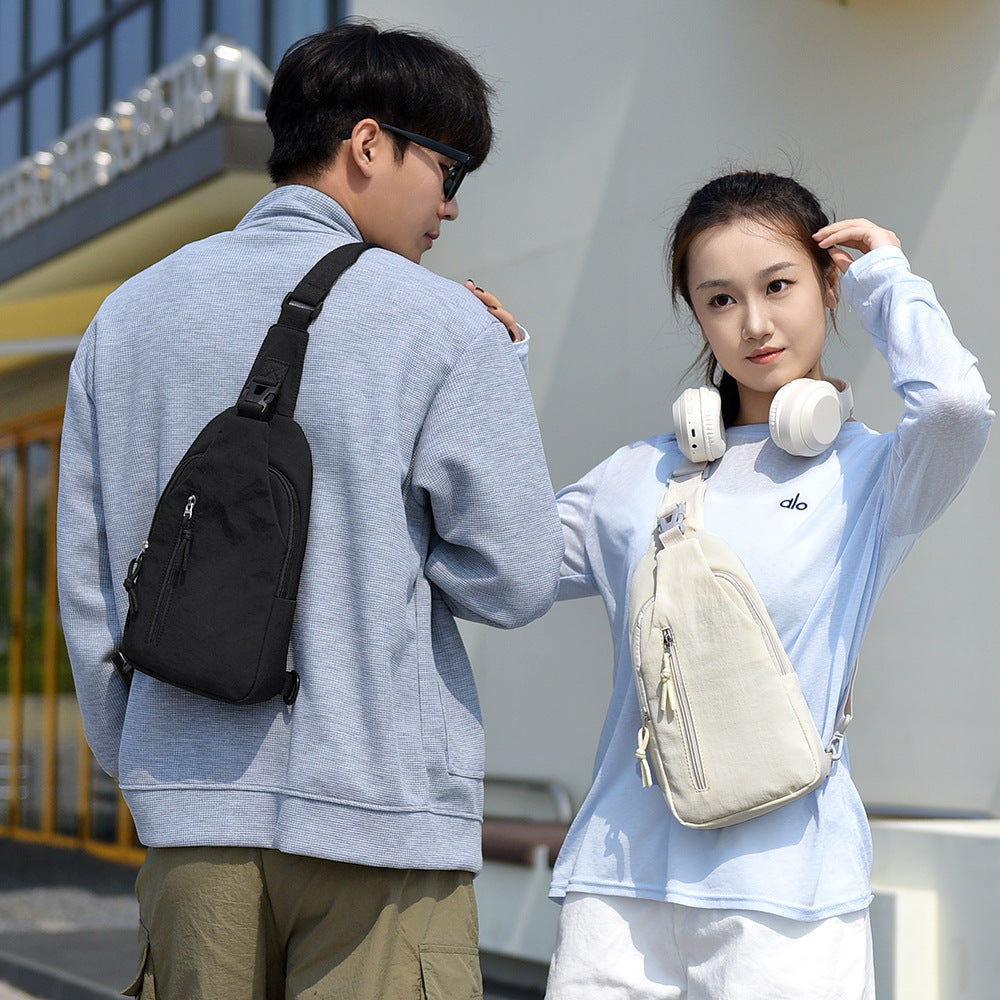 Crossbody bag Women's breast bag Men's casual shoulder Crossbody bag Anti-splashing trend Chest Smart commuter travel cycling bag