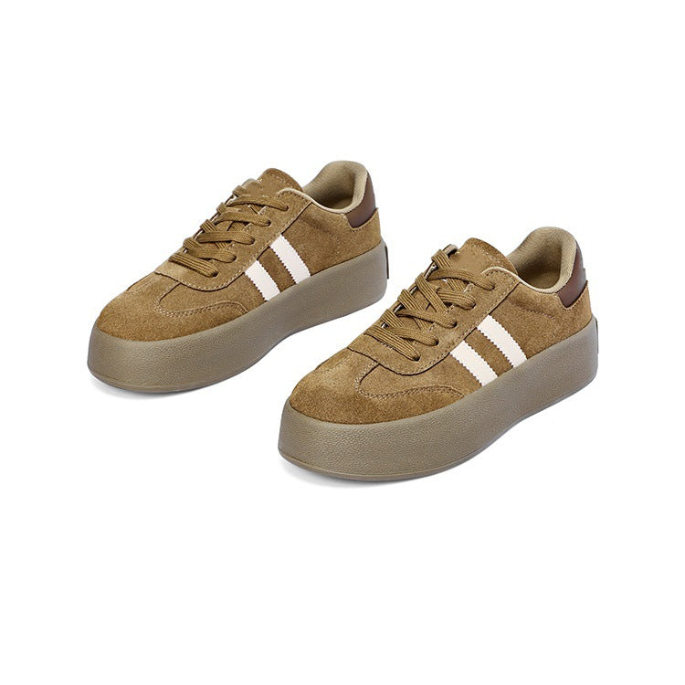 Thick sole women's casual sports flats2026spring & fallnew arrivalstudenteasiest for match german training sneakers tie back forrest gump women's shoes