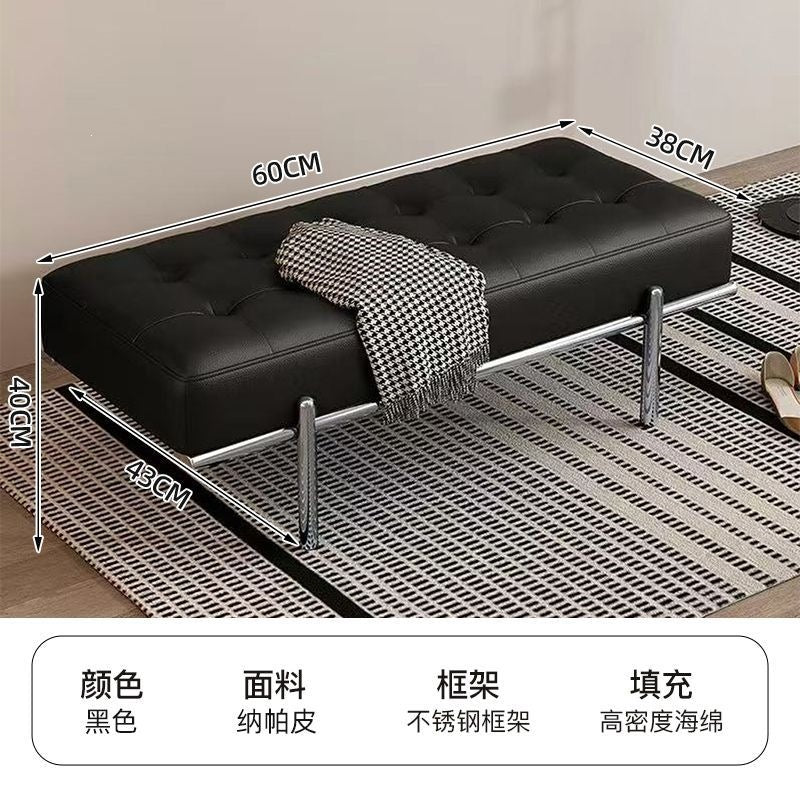 Shoe-changing stool at the door, can be used as a home entrance, pull-out bench, sofa stool, bed end stool, accessible luxury leather stool, living room