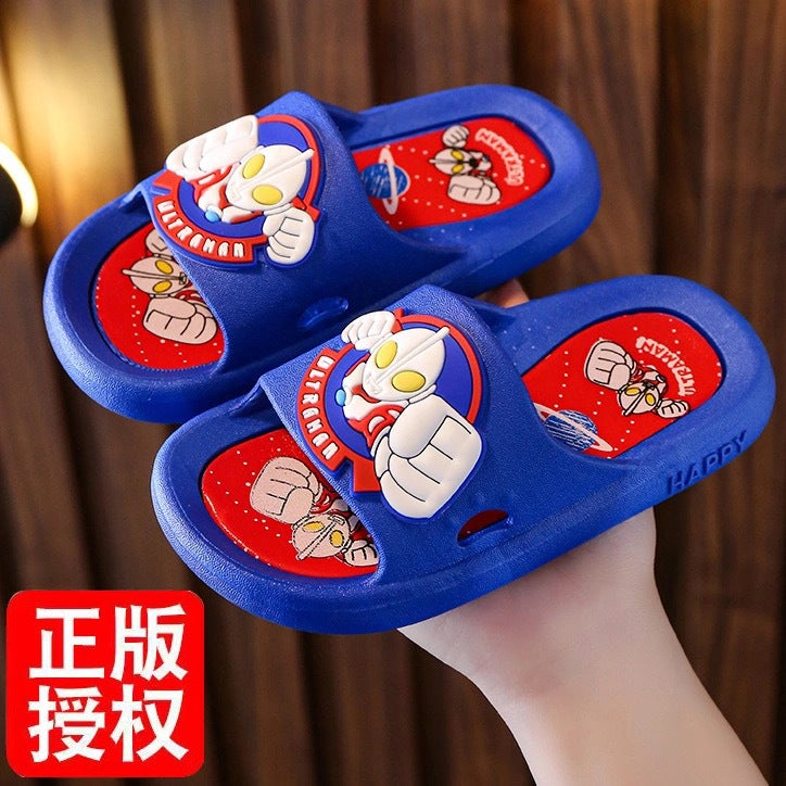 Authentic ultraman kids' slippers - summer anti-slip bath & home slides for boys and girls - baby superman sandals