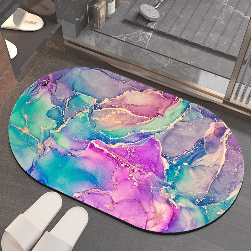 accessible luxury marble diatom mud floor mat bathroom absorbent mat quick-drying non-slip foot mat bathroom entrance floor mat