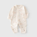 Beige (floral bear two-piece romper)