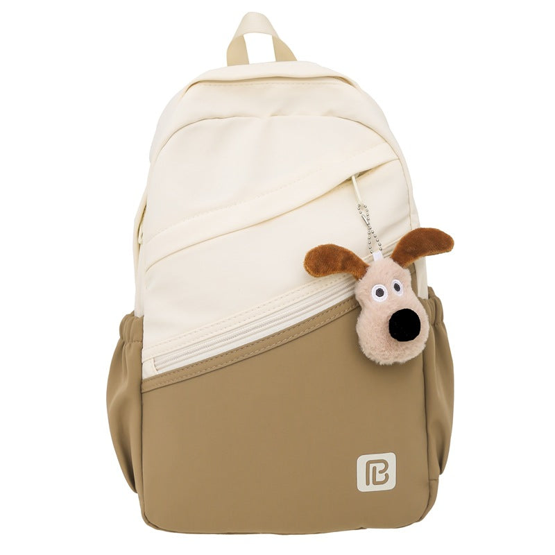 Simple Korean version schoolbag for women 2024 spring and summer new large-capacity junior high school students backpack fashionable contrasting color backpack for women