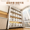 Steel bookcase glass door bookshelf for home living room storage cabinet floor-standing dust-proof figure display cabinet iron storage rack