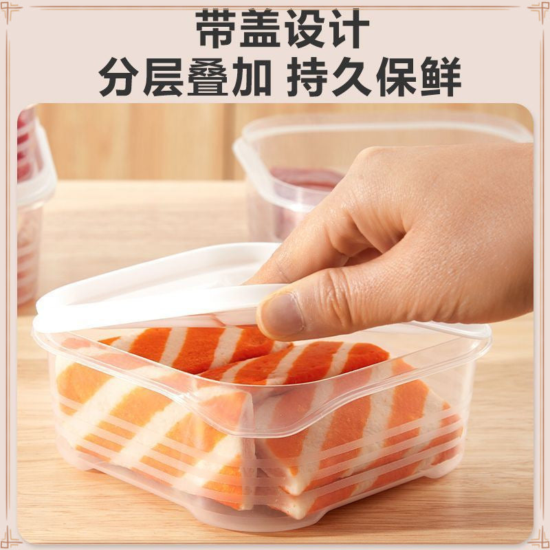 Food grade fresh-keeping box, quick-frozen frozen box, special refrigerator storage box for food frozen meat, sub-packing box, semi-sealed.