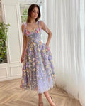 direct-to-consumer fashionable european and american cross-border  women's clothing: sexy, bodycon, embroidered floral cami dress