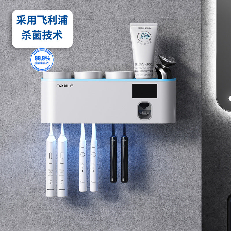 UV toothbrush sterilizer Smart sterilization cup Brushing cup holder Wall-mounted electric mouthwash cup rack