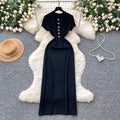 New chinese retroelegance flower sleeveless dress women's spring k-stylehigh waist waist a-line skirt work clothing
