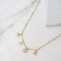 Hot-selling european and american diamond-studded 26-letter necklace, cuban chain, clasp chain, pearl necklace, diy name accessories