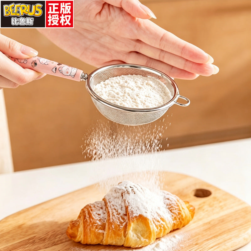 Beerus co-branded flour sieve soy milk filter sieve kitchen food supplement baking tool 304 stainless steel sieve