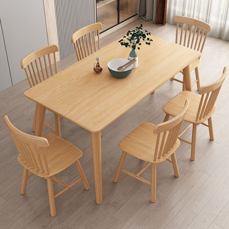 Nordic solid wood dining table modern casualaccessible luxury rectangular japanese table and chair combination dining table for home small apartment