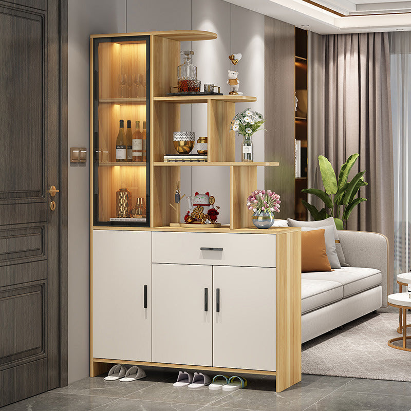 Solid wood entrance cabinet shoe cabinet all-in-one living room wine cabinet partition cabinet medieval style entrance door decorative cabinet foyer cabinet