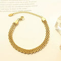 European and american chic k-gold cross titanium steel bracelet - unique design, minimalist style, 18k gold plated for women