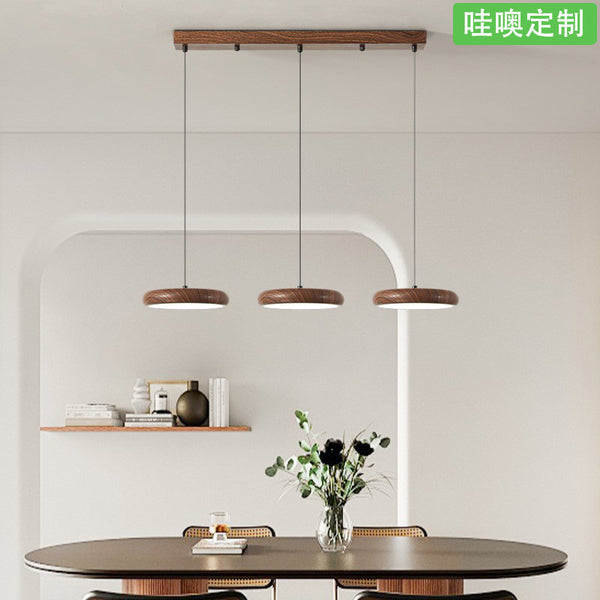 [Wow] Medieval retro chandelier walnut pattern single head three heads dining room table light full spectrum eye protection