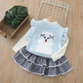 autumnew arrivalgirlscute vest suit skirtgirlssweatervest
