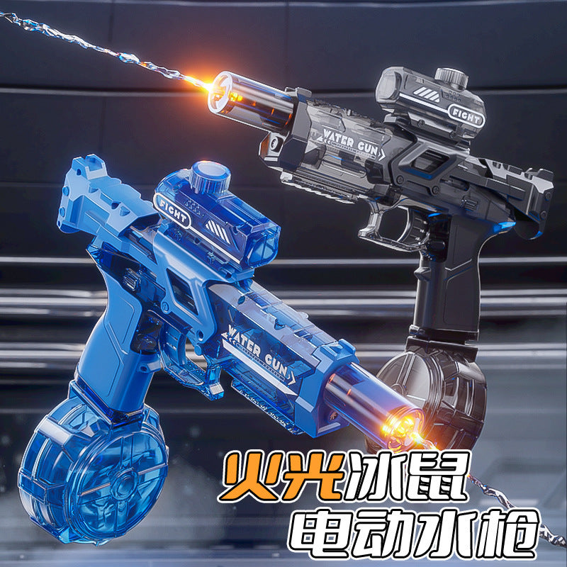 wholesale hot-selling fire-breathing electric water gun, ice mouse fire light, manual and automatic ice explosion foreign trade electric water gun toy