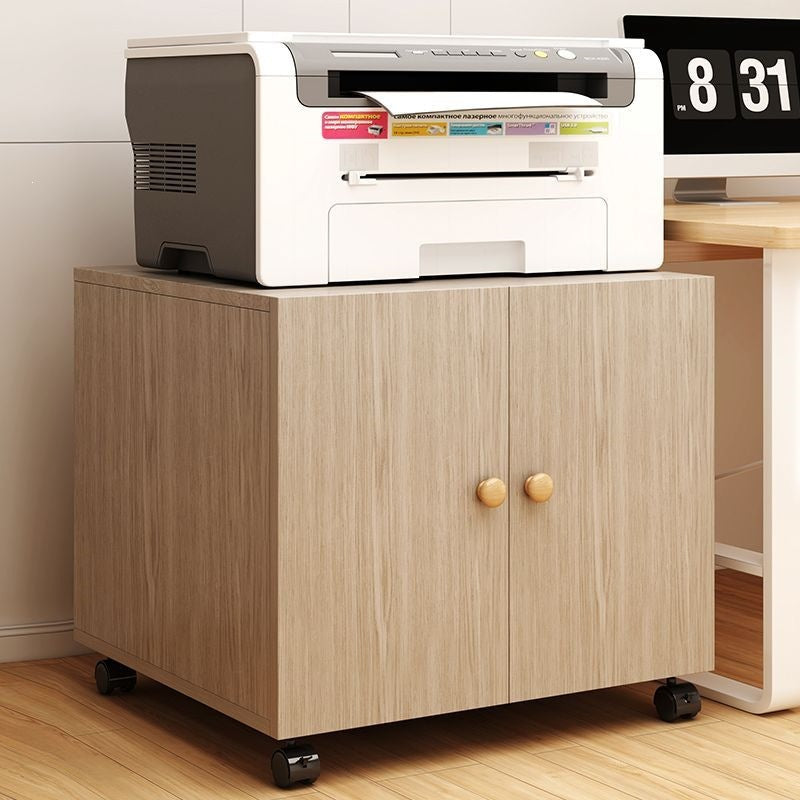 Printer cabinet, copier cabinet, chinoiserie double door assembly, 3-layer wheeled movable fax machine office file cabinet