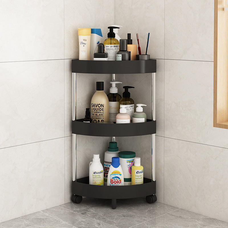 Triangular storage rack floor-standing kitchen corner bath bathroom shower corner multi-layer toilet storage rack