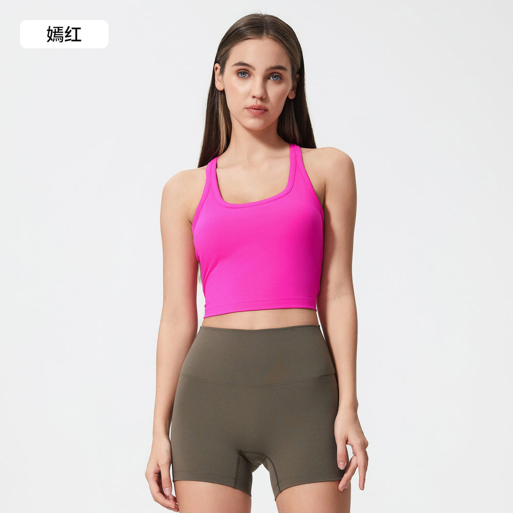 Fashioneasiest for matchnew arrival with chest pad yoga vest women's comfortable naked fitness bubble wrap sports bra s2081