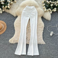K-stylehigh waist pleated casual pants straight-leg pants for women springnew arrivalwork clothing silmslimming look to show leg lengtheasiest for matchpants