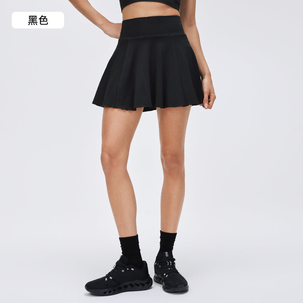 Spring/summer two-piece tennis skirt - quick-dry, breathable, fitness pleated skirt - solid color, versatile sports mini skirt for women - d26079