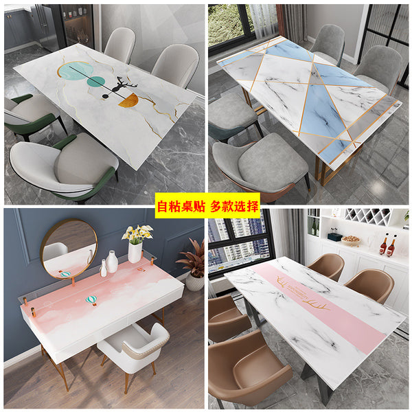 Desktop sticker self-adhesive waterproof and oil-proof scrubbable dormitory table decoration coffee table countertop furniture renovation sticker