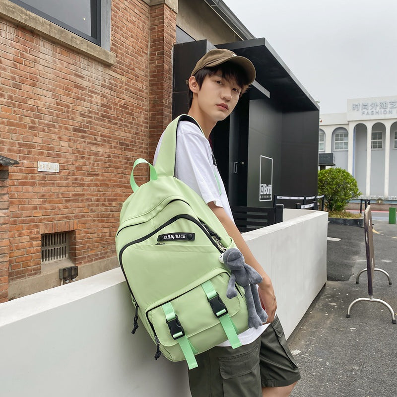 Spring backpack new colorway: mint green schoolbag for middle and high school students, casual travel, couples, and college students - breathable and lightweight