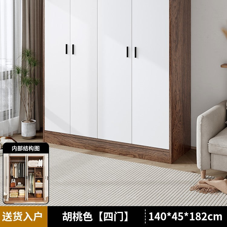 Wardrobe household bedroom small apartment simple wardrobe storage cabinet room wooden rental room economical hanging wardrobe