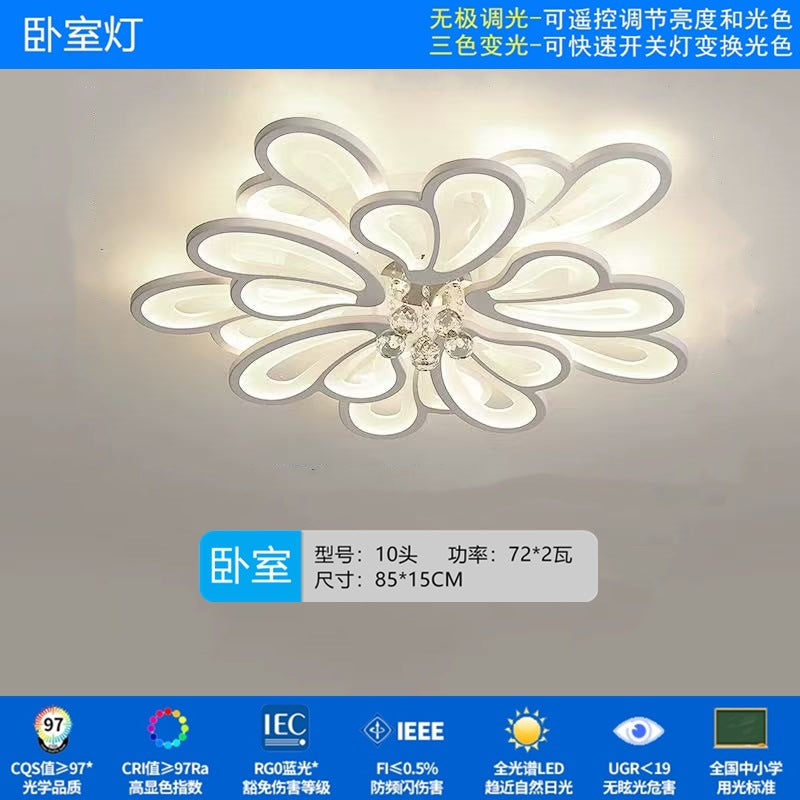 Zhongshan Lighting Restaurant Eye Protection Package Combination Simple Modern Living Room Main Light Bedroom Crystal Suction LED Ceiling Light