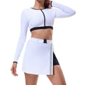 Summer running set for women with built-in bra pads - casual golf, yoga, and tennis skirt - breathable base layer activewear