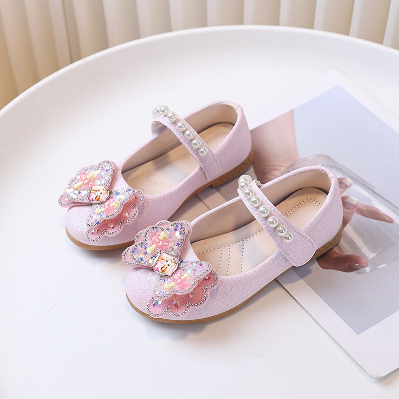 Kids' leather shoes: new korean style for spring/autumn  - comfortable bow-tie flats for girls, versatile and stylish