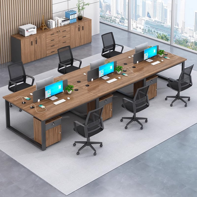 Employee desk set, 4-seat open modern office desk and chair combination, 2/6 person e-commerce workstation