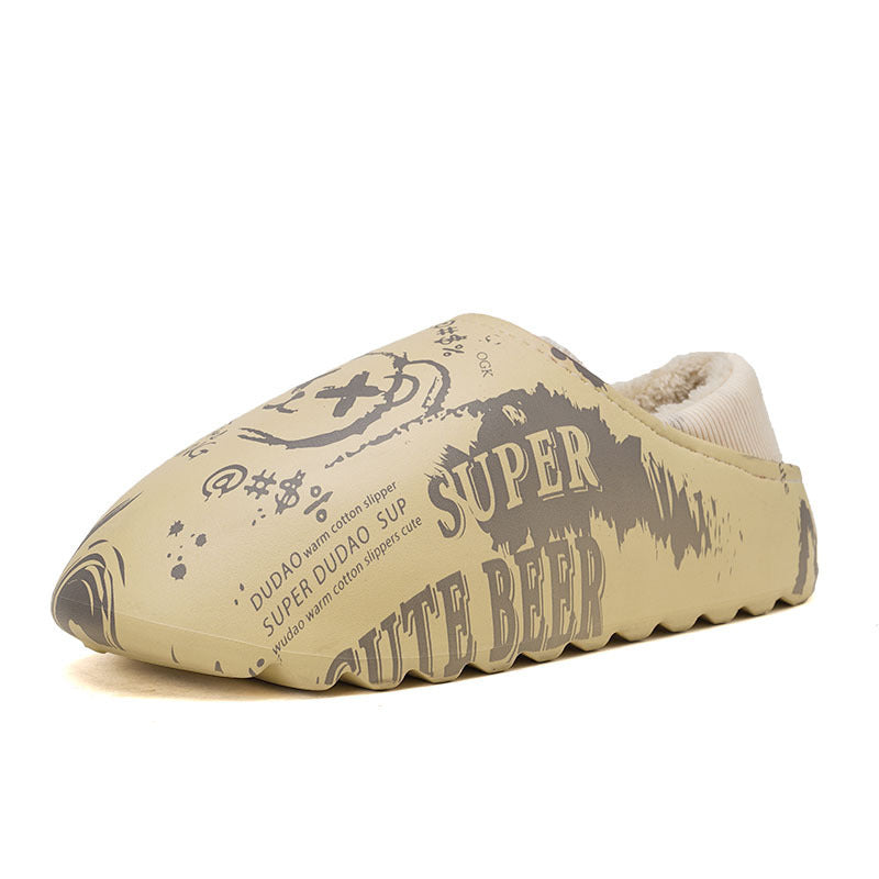 Cross-border winter velvet warm couple bear cotton slippers new  large size cotton slippers household wholesale