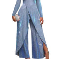 new arrival: cross-border fashionable & sexy sequin maxi dress jumpsuit - european & american style, asymmetrical front, mid-waist, chic & professional
