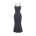 Amazon cross-border fashion style sexy hot girl cross backless dress summer silm hip-covering mermaid suspender skirt