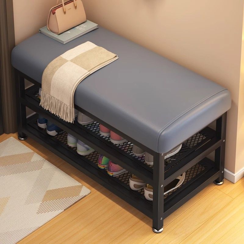 Shoe changing stool for home can sit on shoe cabinet stool all-in-one entrance door iron artaccessible luxuryclassy sense of wearing shoe stool entrance shoe rack