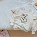 Girls' autumn new collection: cute bunny print sweatshirt, perfect for layering or wearing on its own. sizes 110-160. long-sleeve tee for little girls, style t