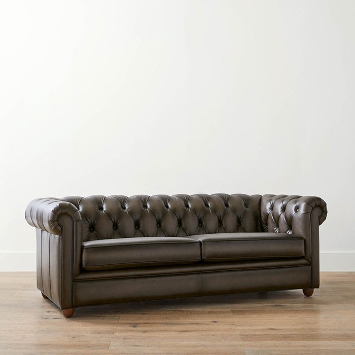 American retro leather sofa, top grain cowhide, living room home use, suitable for small to large apartments, brown leather sofa, mid-century modern classic style