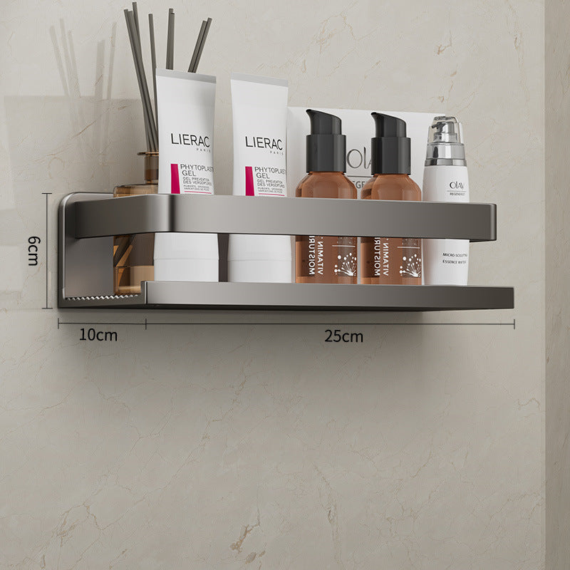 Removable and washable space aluminum bathroom rack Wall-mounted non-punching bathroom cosmetic storage rack Factory direct sales