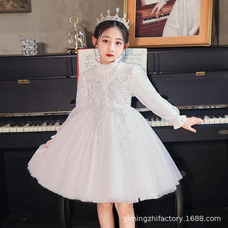 Ready-to-ship, best-selling girls' formal dresses, new cross-border styles, high-end children's princess dresses for piano recitals, girl dresses