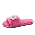 2024 fall/winter new arrivals: minimalist floral plush slippers for women - trendy, flat, and perfect for wearing out. wholesale available