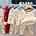 Autumn wintergirlthickened home wear suit baby heattech autumn clothes and long trousers trendy pajamas kids clothes children's clothing